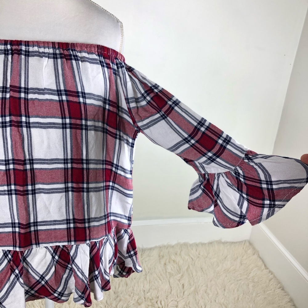 New Plaid Top with Ruffles - Picture 5 of 5